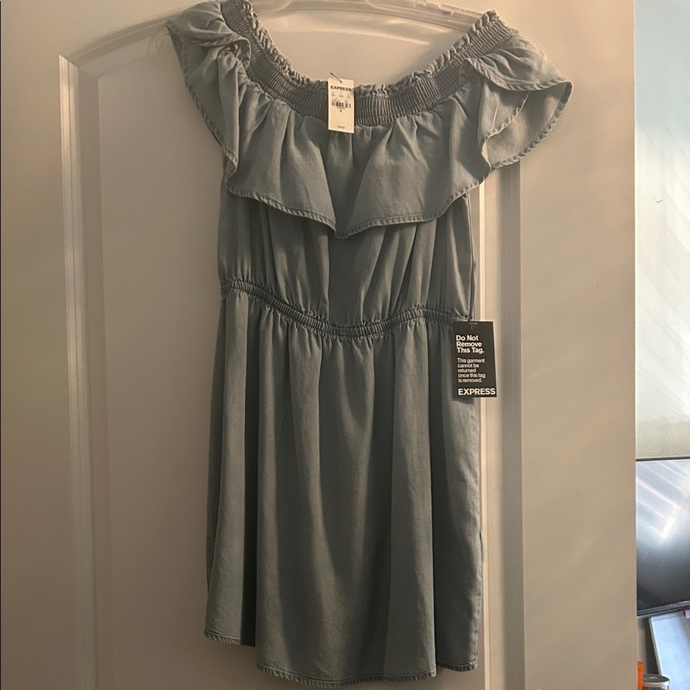 Express Blue Off-Shoulder Dress size small